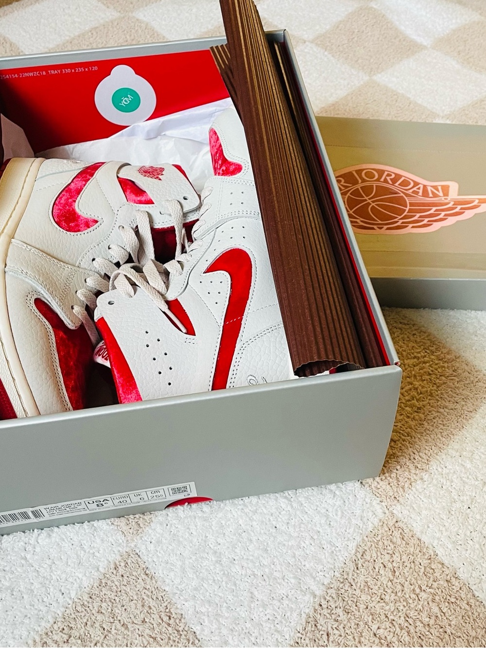 Nike Women’s Mid-Top Sneakers in Gray and Red